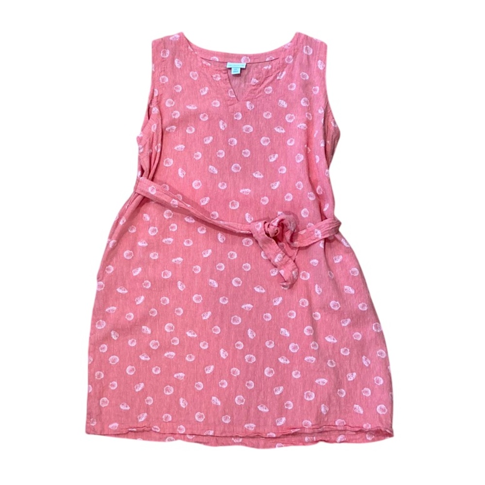 Liz Claiborne Coral Linen Seashell Dress - XXL - EUC